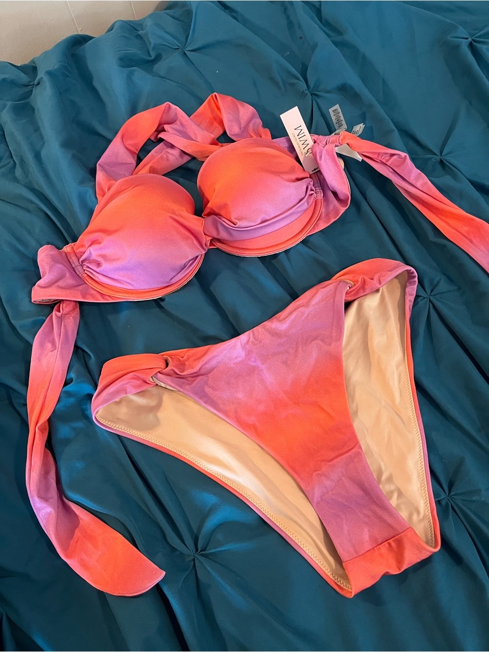 Victoria's Secret Pink and Coral Ombre Bikini Top
